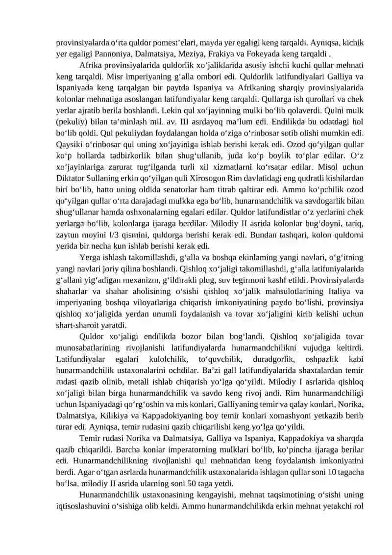 Ma’ruza. Ilk Rim imperiyasi davrida ijtimoiy-iqtisodiy munosabatlar 2