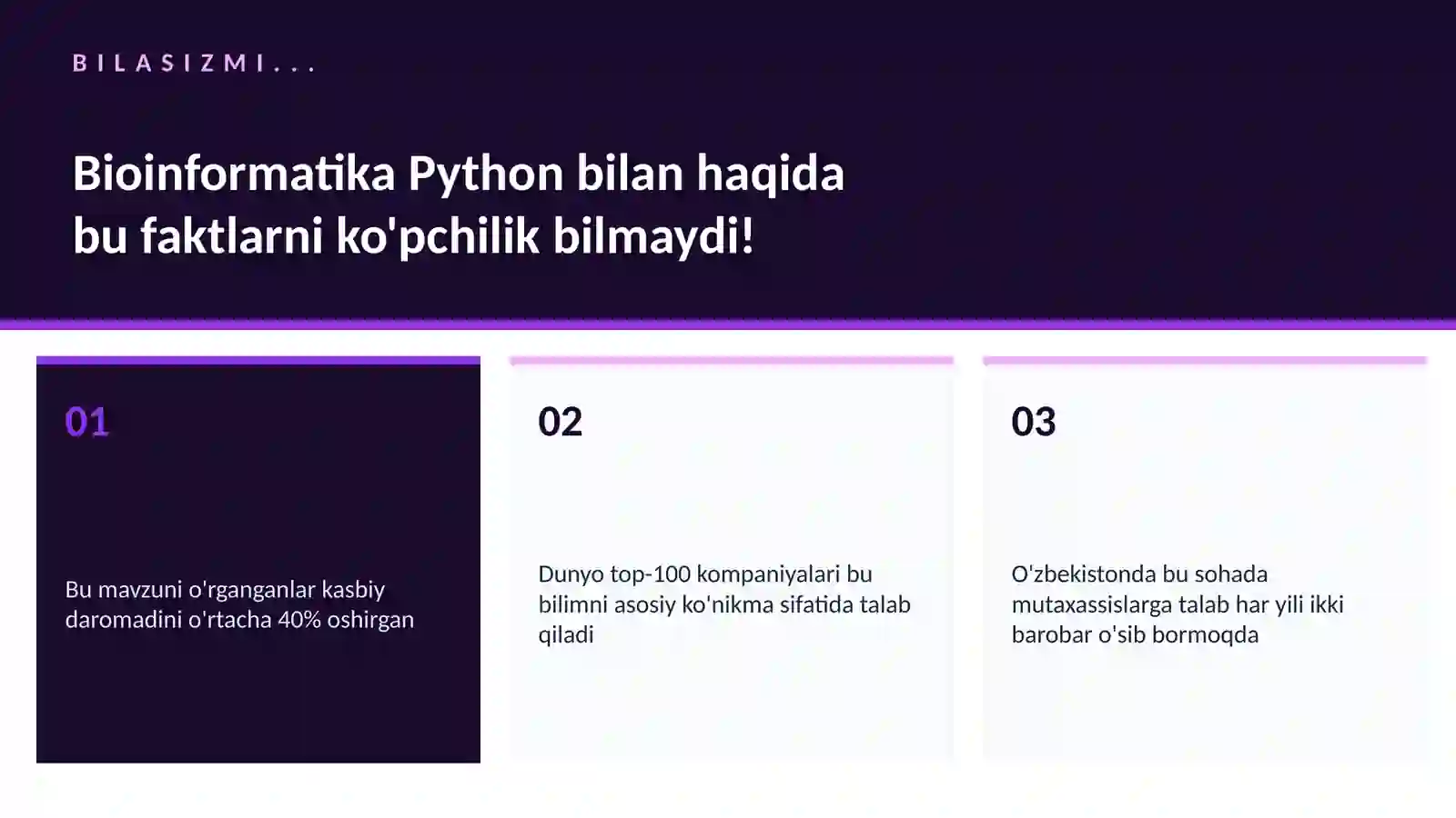 Bioinformatika Python bilan 2