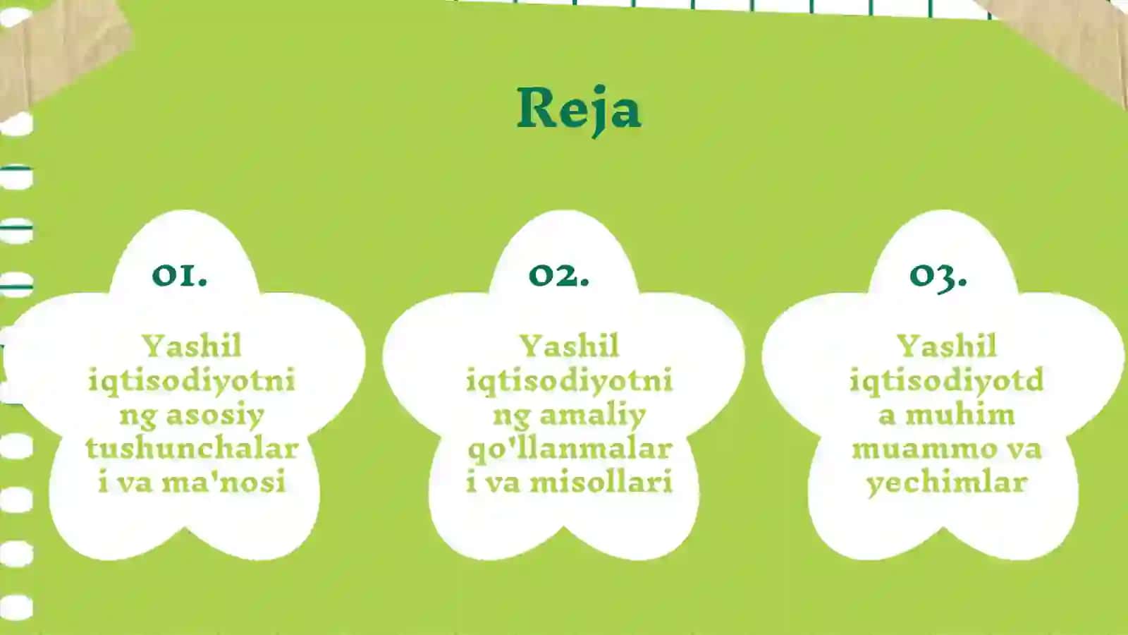 Yashil iqtisodiyotning qisqacha mazmuni va asosiy tushunchalar 2