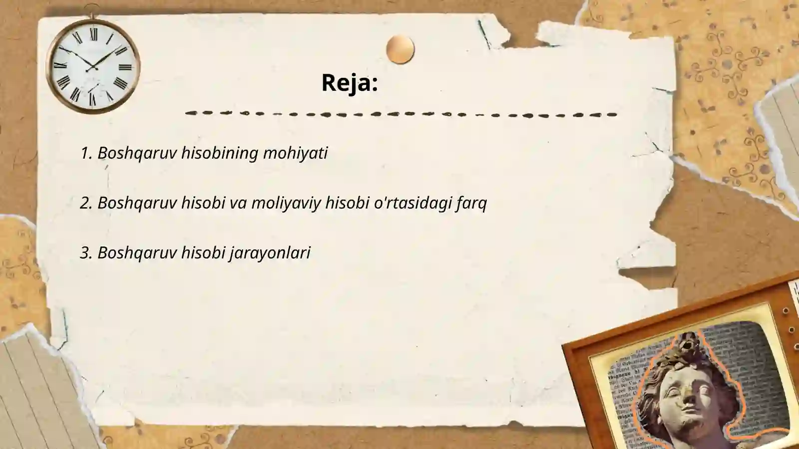 Boshqaruv hisobini tashkil etish 2