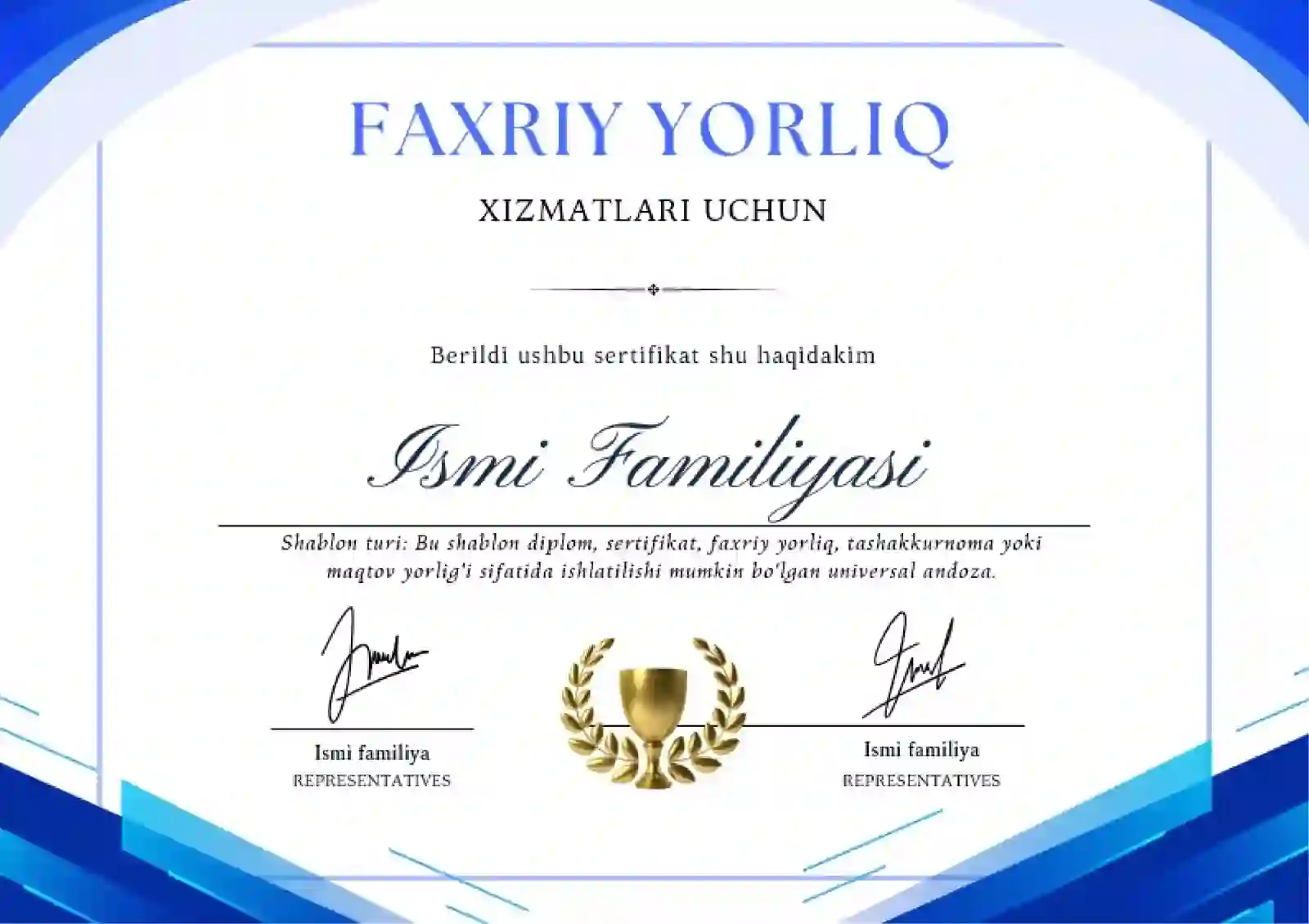 Faxriy Yorliq 2