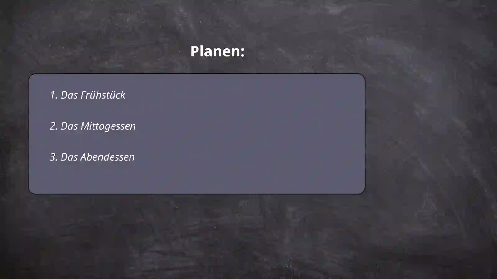 Die Mahlzeit 2
