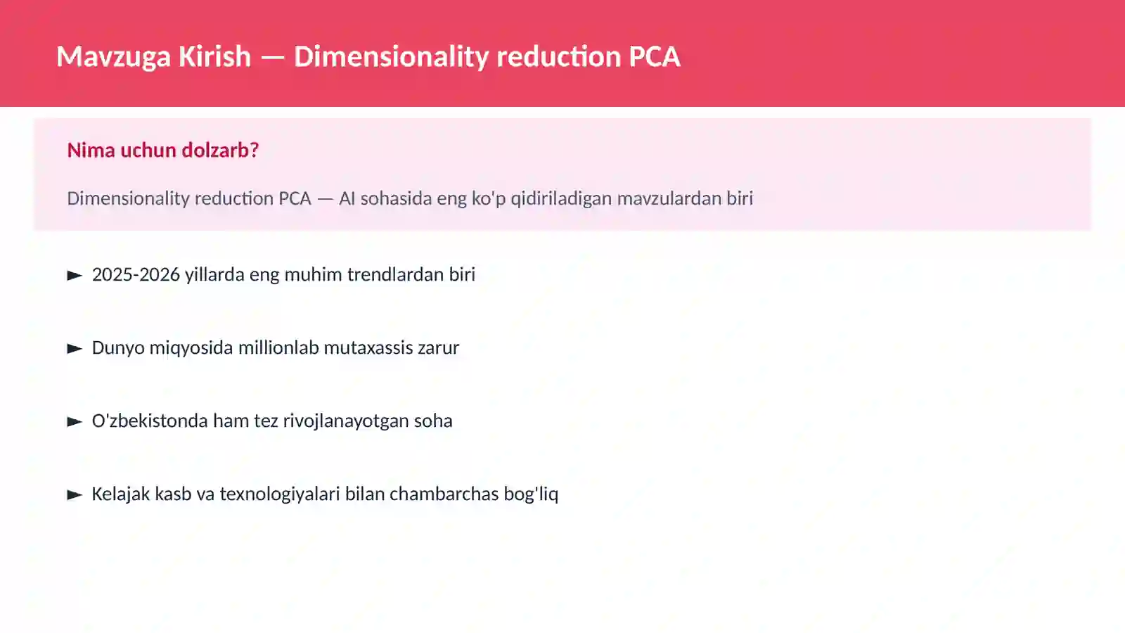 AI | MACHINE LEARNING ASOSLARI 2