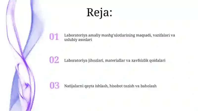 Laboratoriya amaliy mashgulotlarni tashkil etish va otkazish metodikasi 2