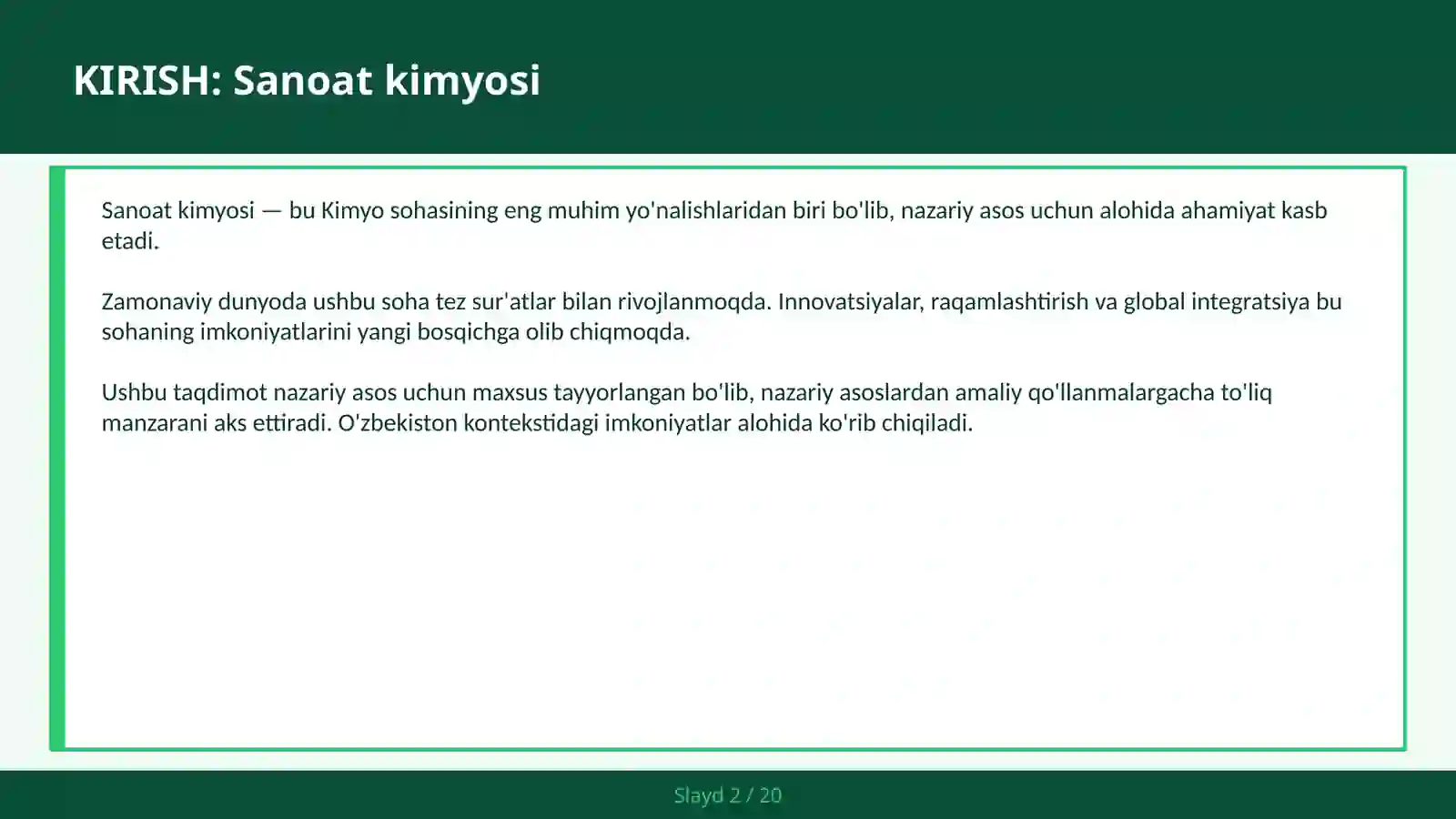 Sanoat Kimyosi 2