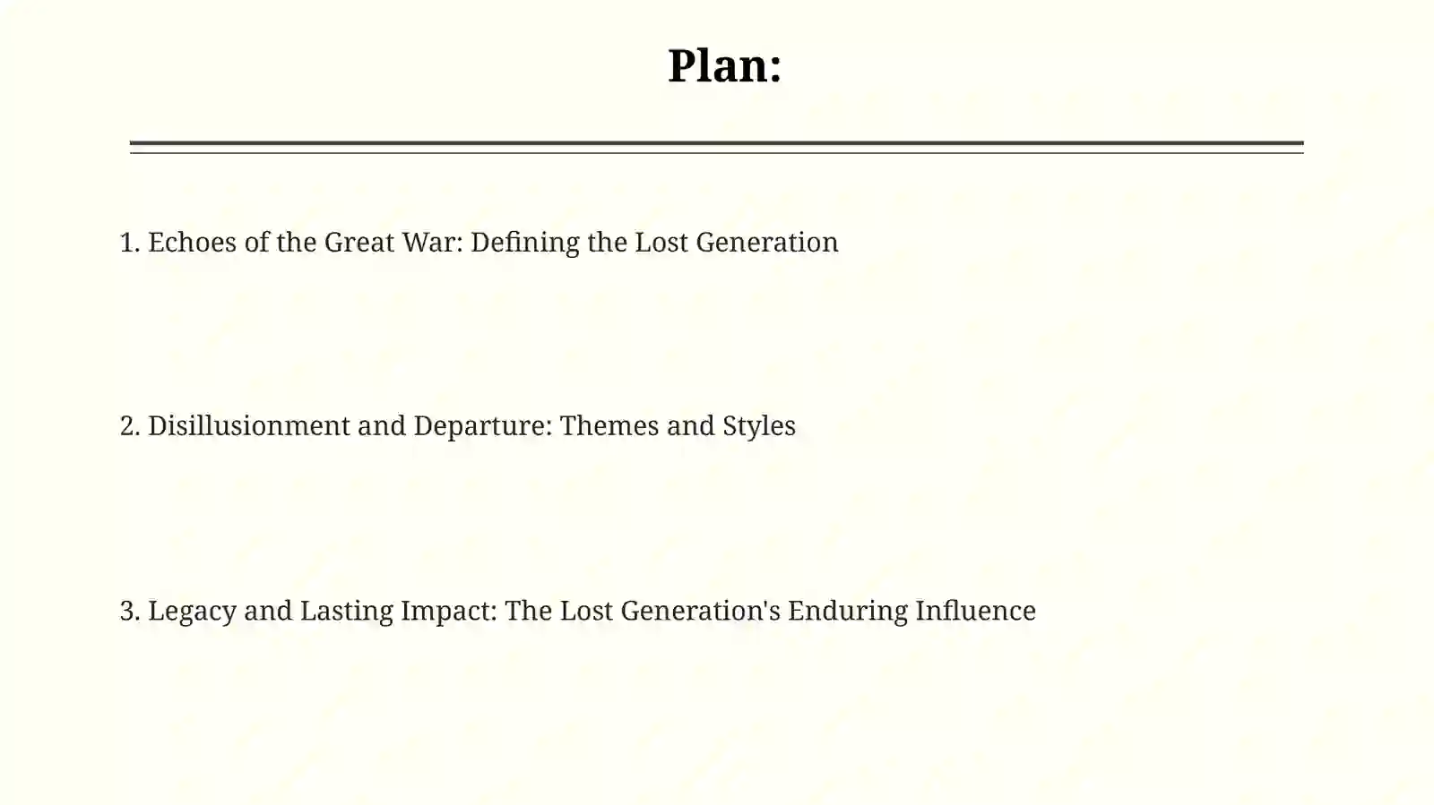The Lost generation literature 2