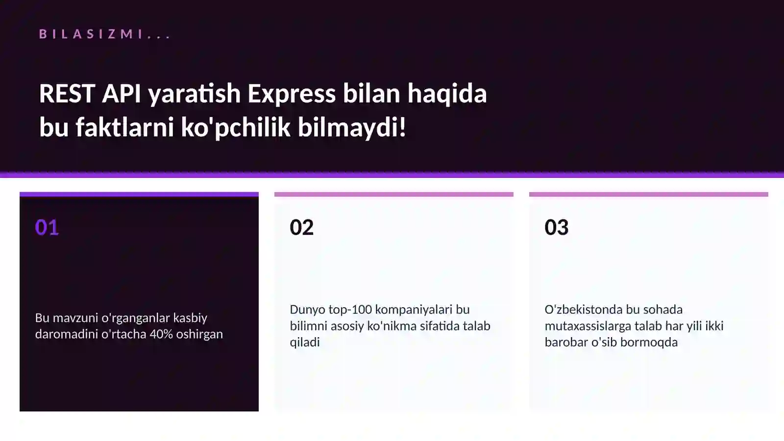 REST API yaratish Express bilan 2