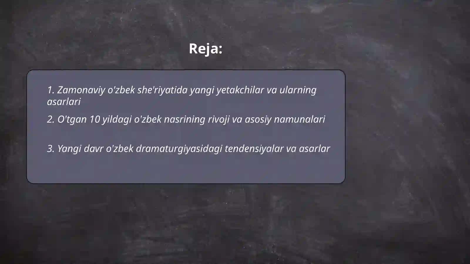 Zamonaviy o'zbek she'riyatida yangi yetakchilar va ularning asarlari 2
