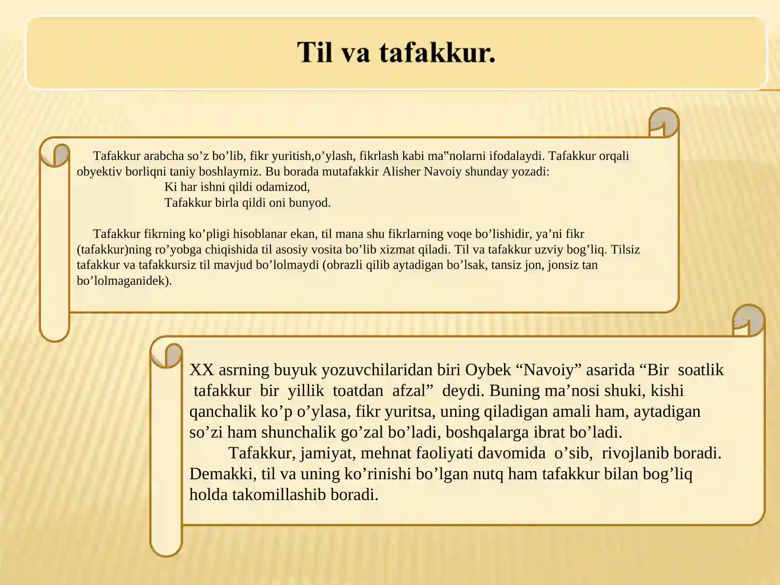 Tafakkur va til 2