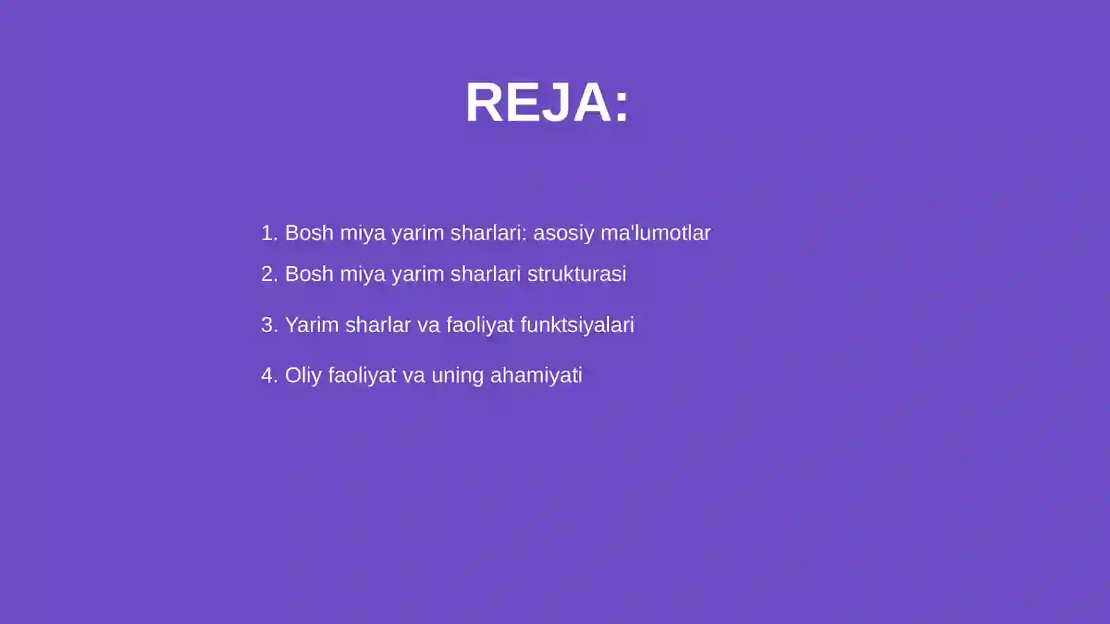 Bosh miya yarim sharlari: asosiy ma'lumotlar 2