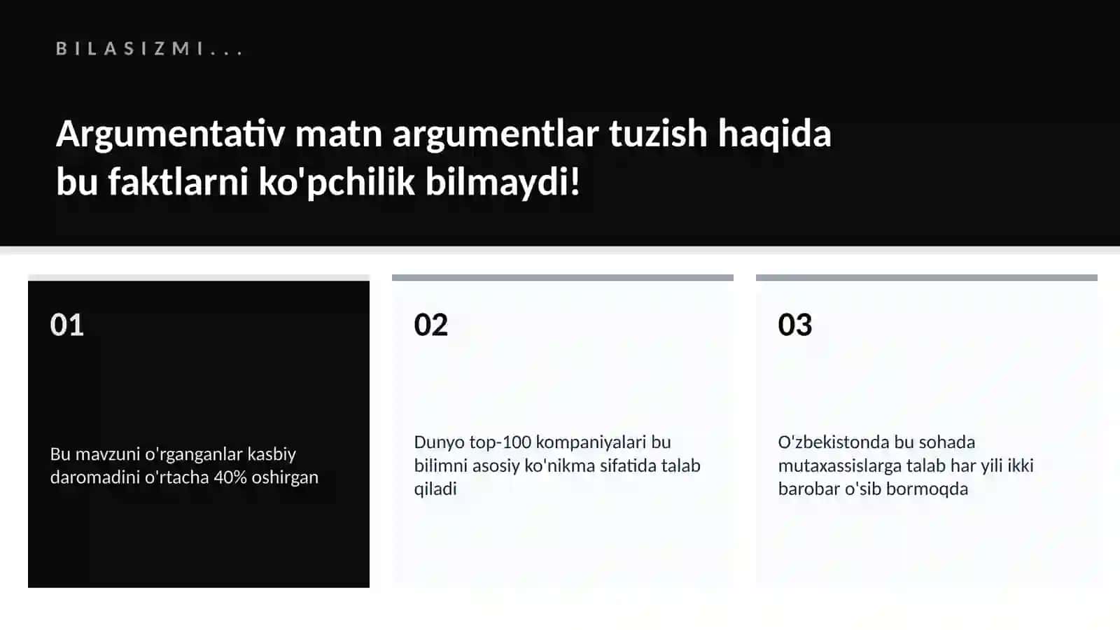 Argumentativ matn argumentlar tuzish 2
