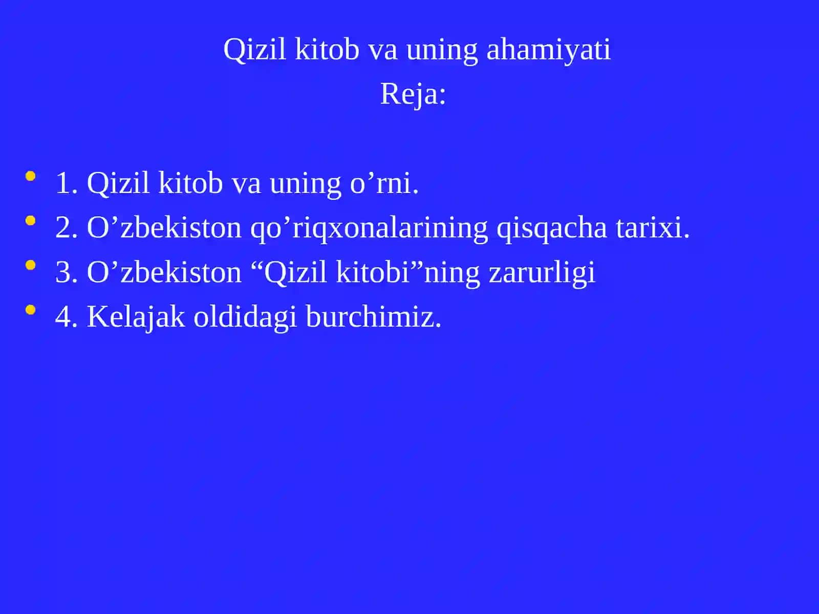“O‘zbekiston Qizil kitobi” fanidan 1-mavzu: “ 2