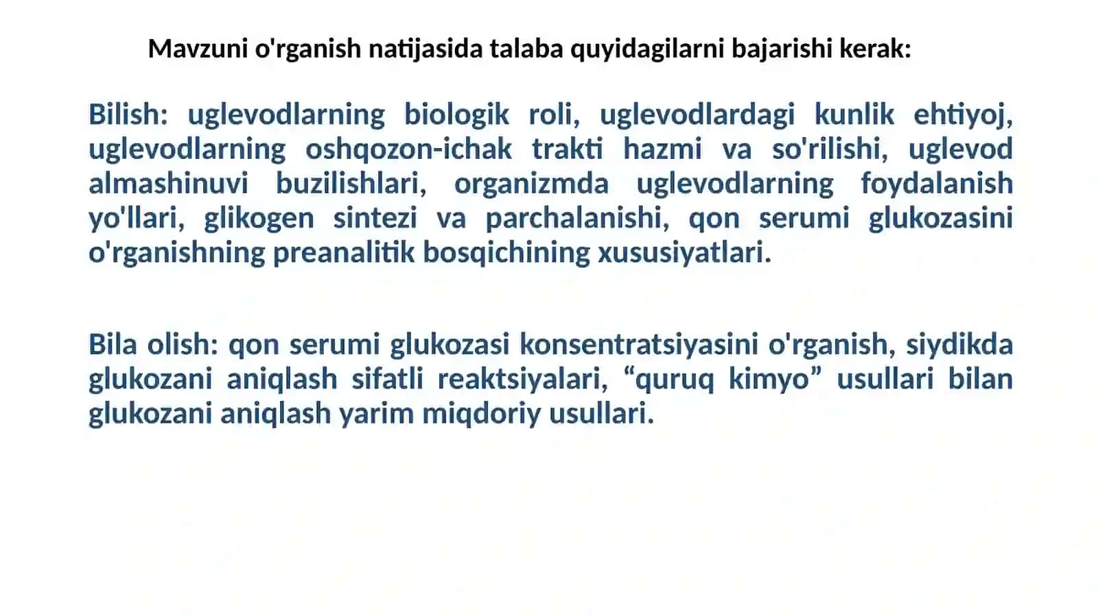 Uglevodlar almashinuvi biokimyosi 2