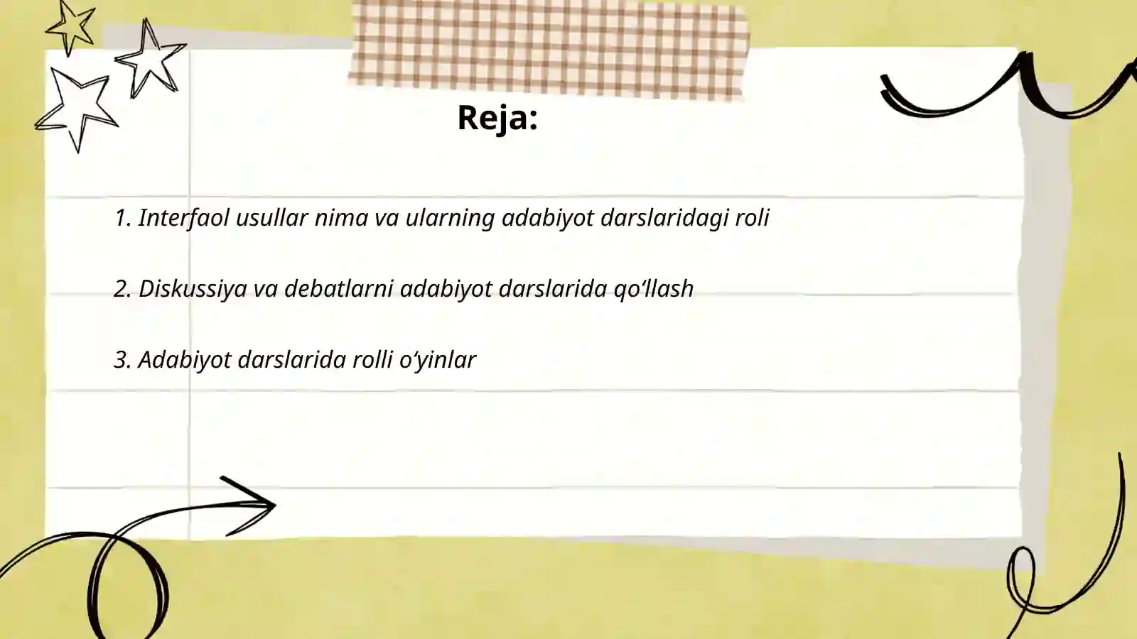 Interfaol usullar Adabiyot darslarida 2
