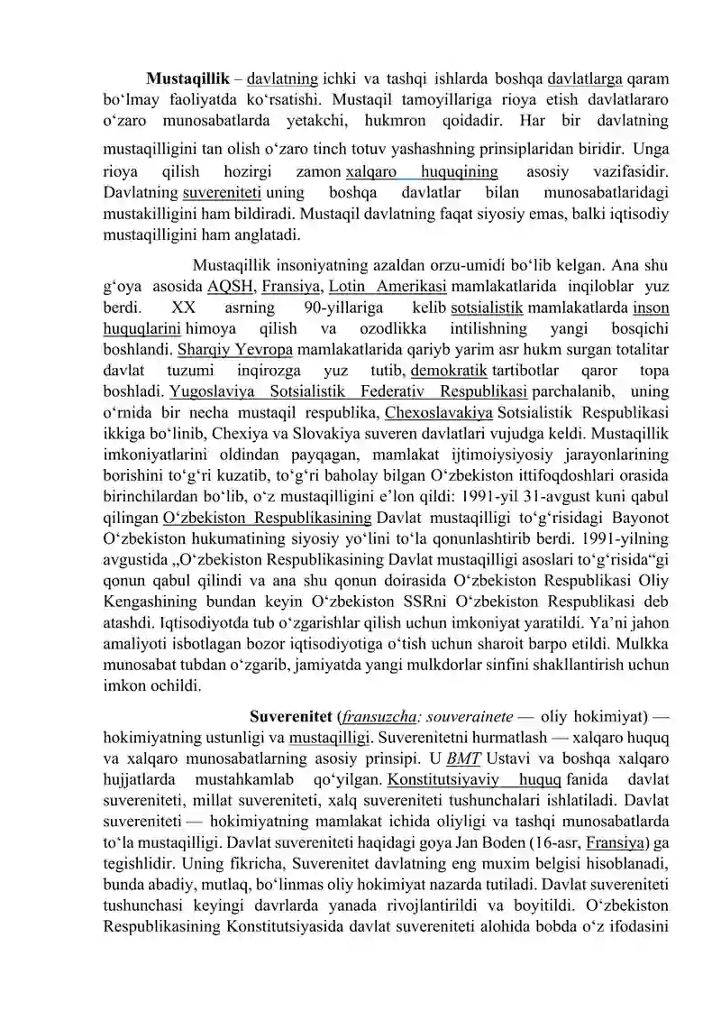 O‘zbekiston suveren, demokratik, huquqiy, ijtimoiy va dunyoviy davlat 2
