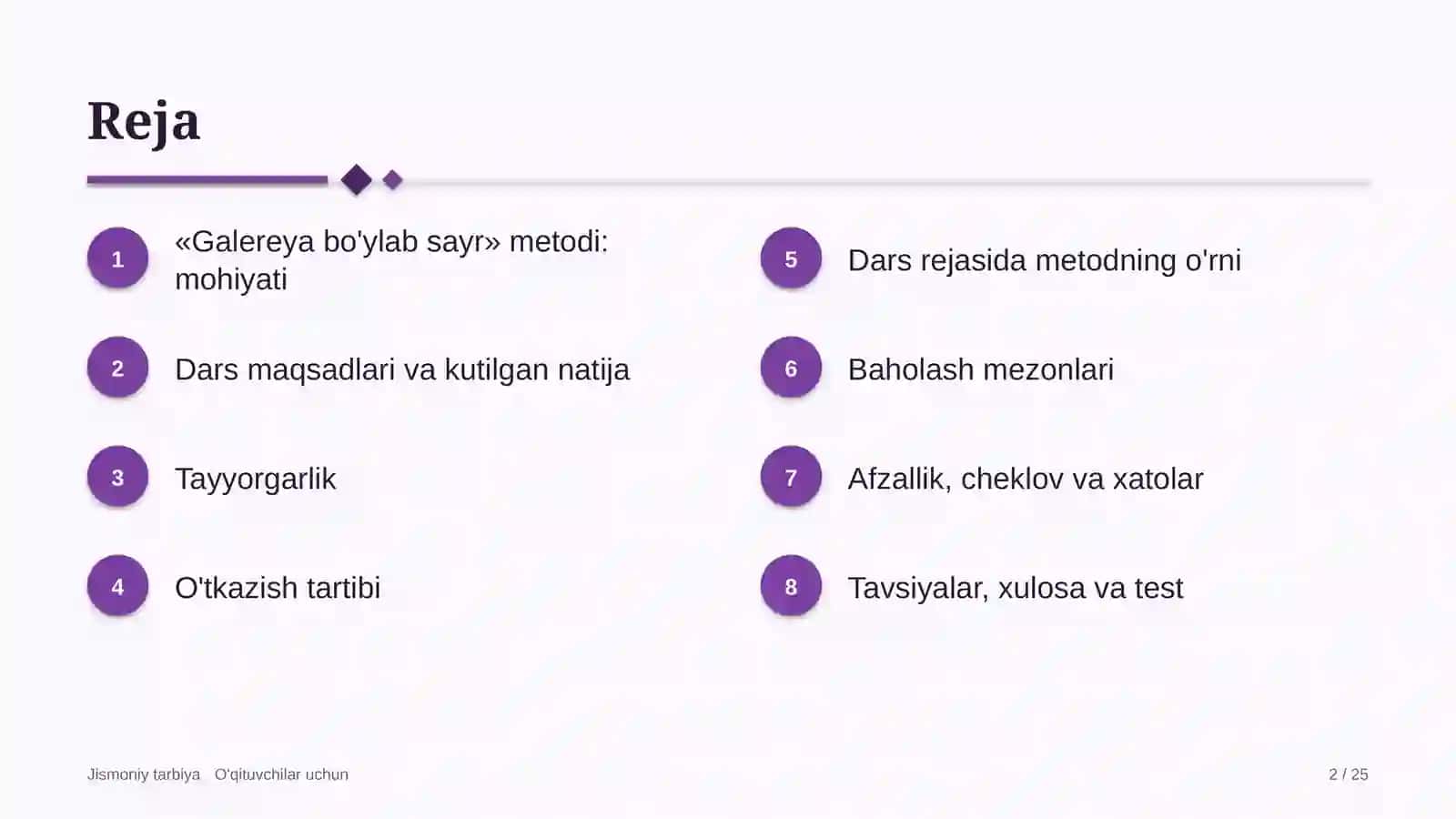 jismoniy tarbiya darslarida galereya bo'ylab sayr metodidan foydalanish 8192 2