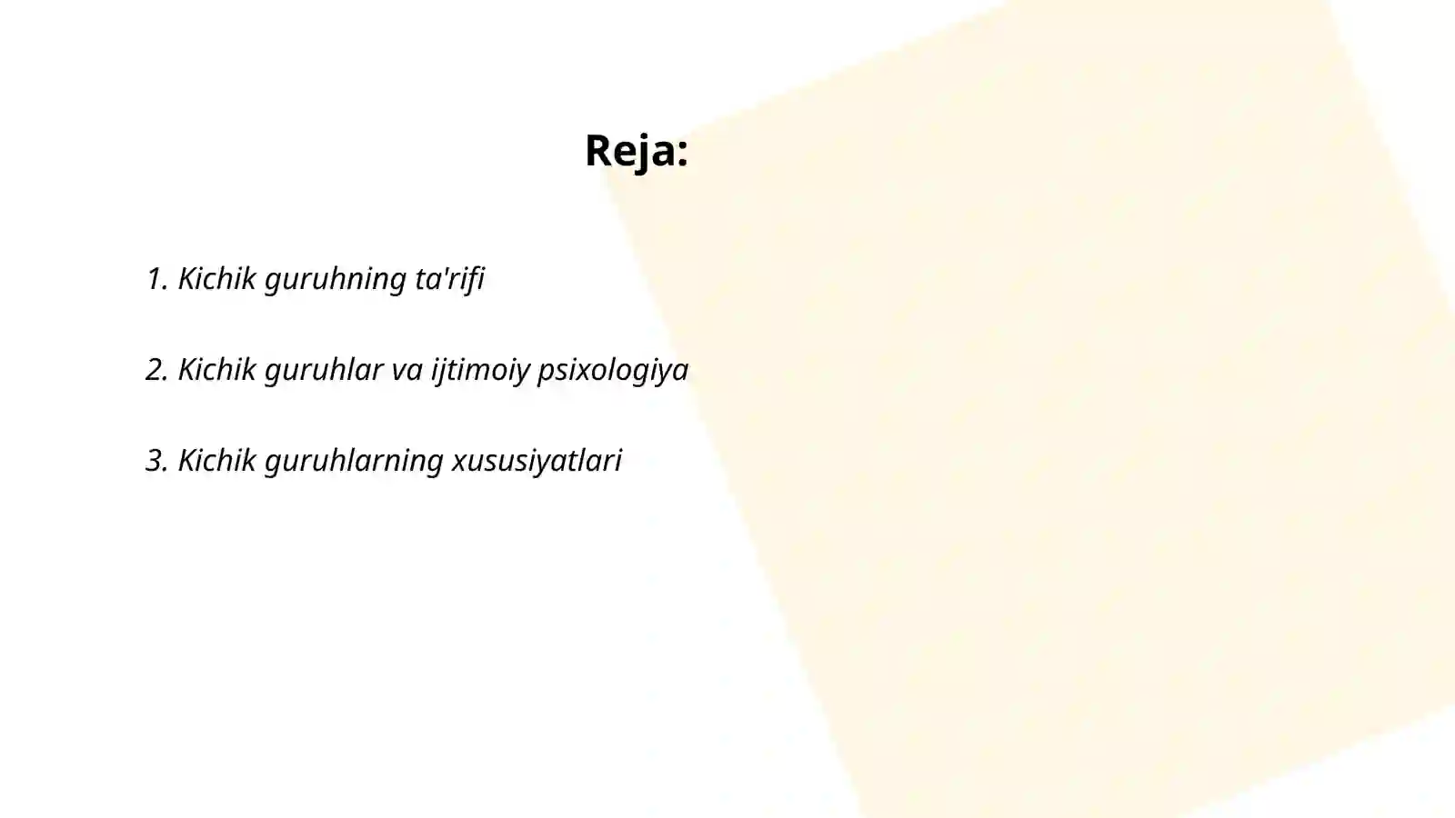 Kichik guruhlar psixologiyasi 2