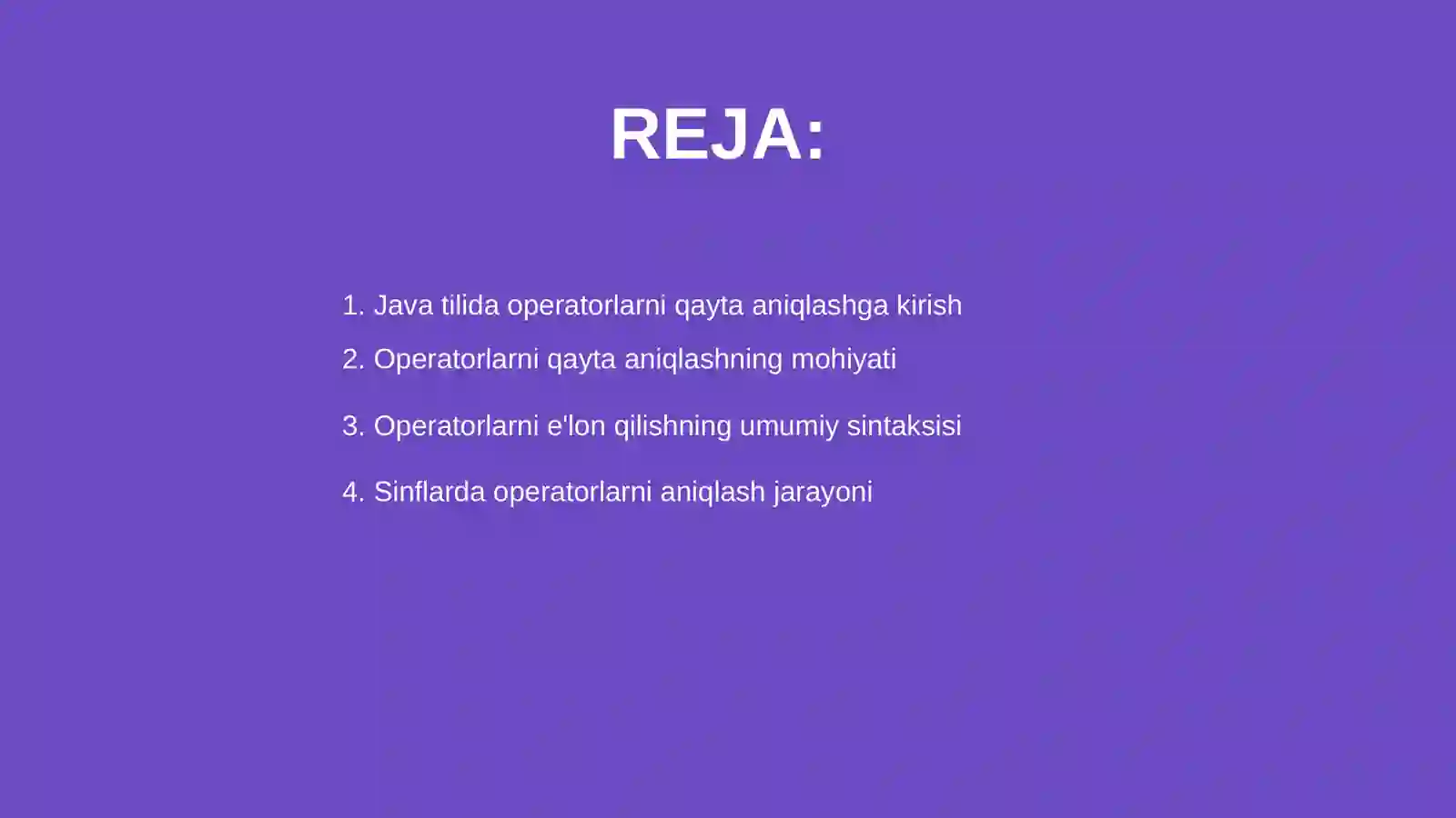 Java tilida operatorlarni qayta aniqlash 2