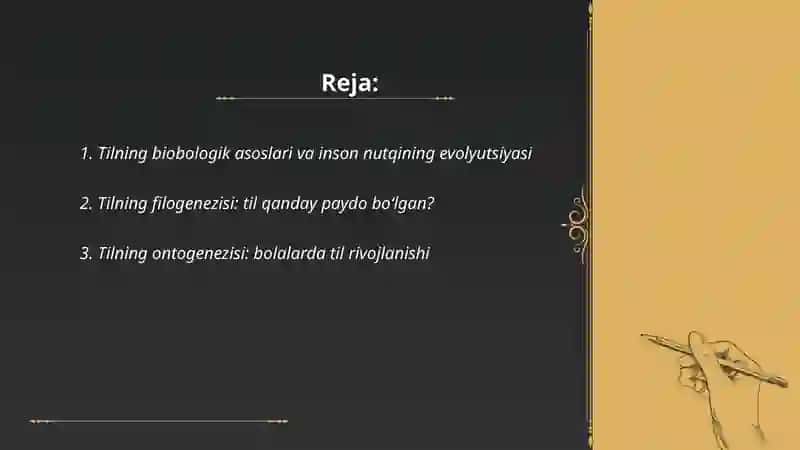 Tilning biologik asoslari va inson nutqining evolyutsiyasi 2