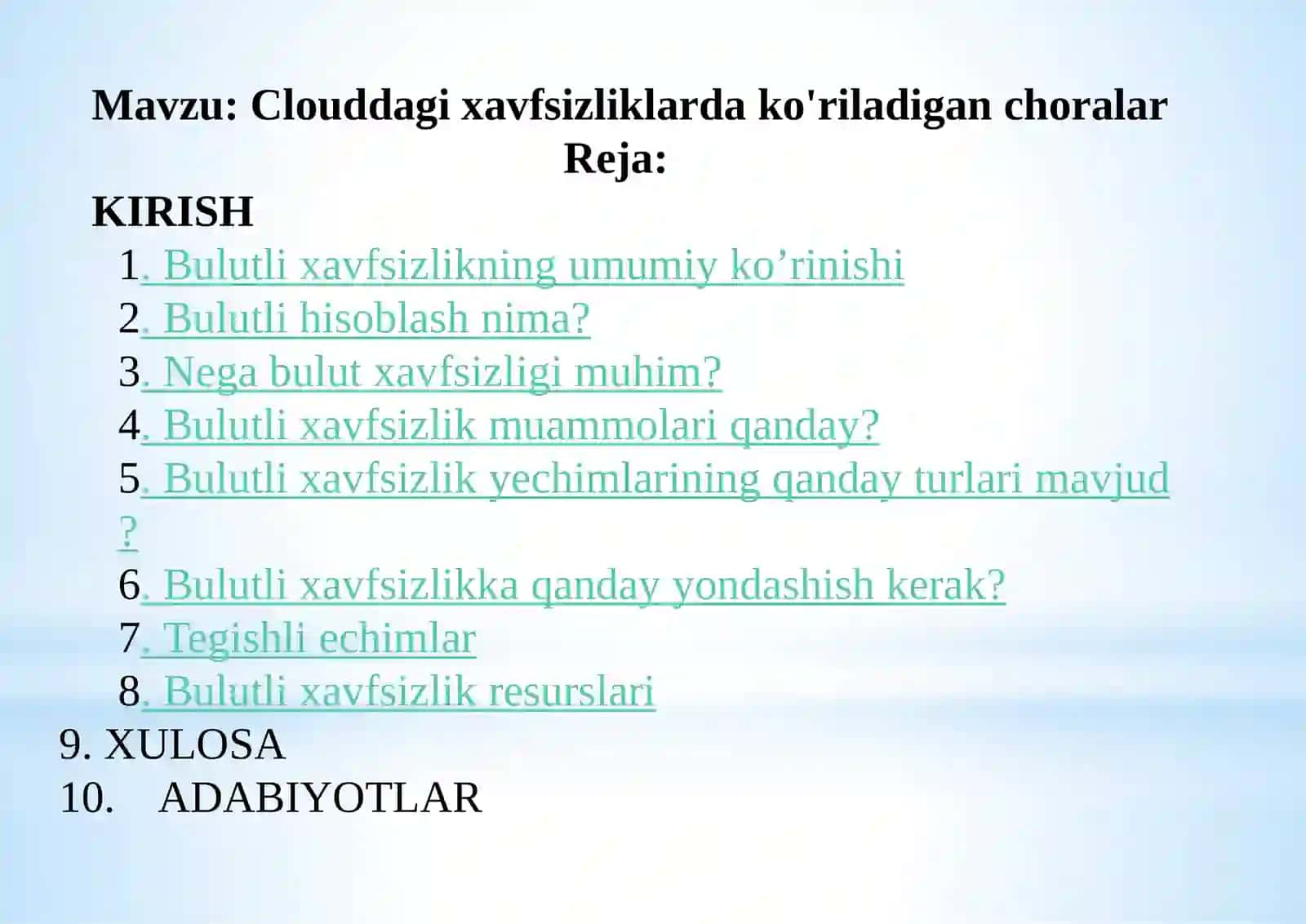 Clouddagixavfsizliklardako'riladiganchoralar 2