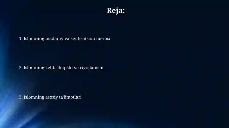 Islom dini tarixi va ta'limoti 2
