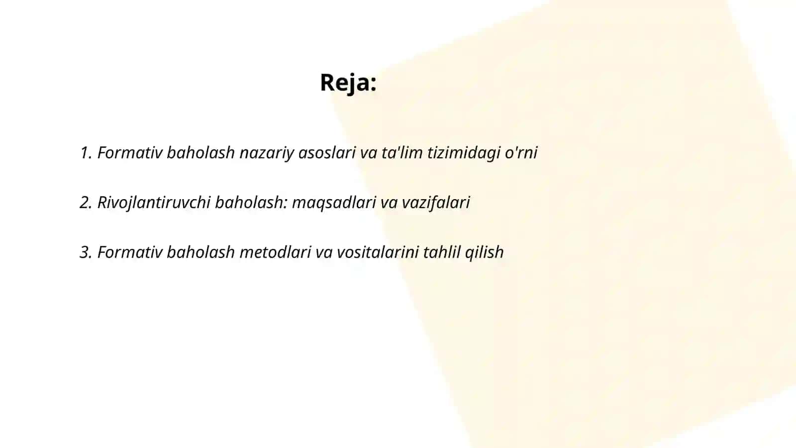 Formativ-rivojlantiruvchi baholashning ta'lim tizimi 2