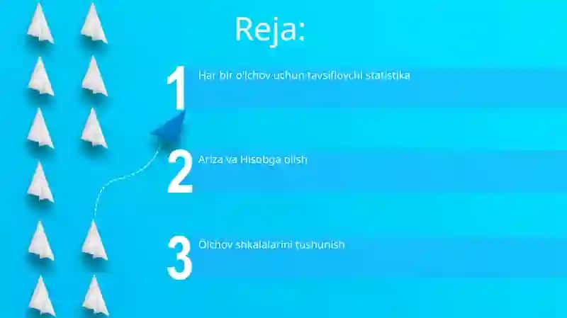 Oʻlchov shkalalari uchun tavsiflovchi statistika 2