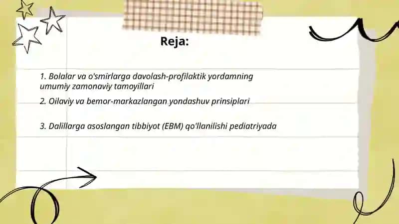 Bolalar va o'smirlarga davolash-profilaktik yordam ko'rsatishning zamonaviy tamoyillari 2