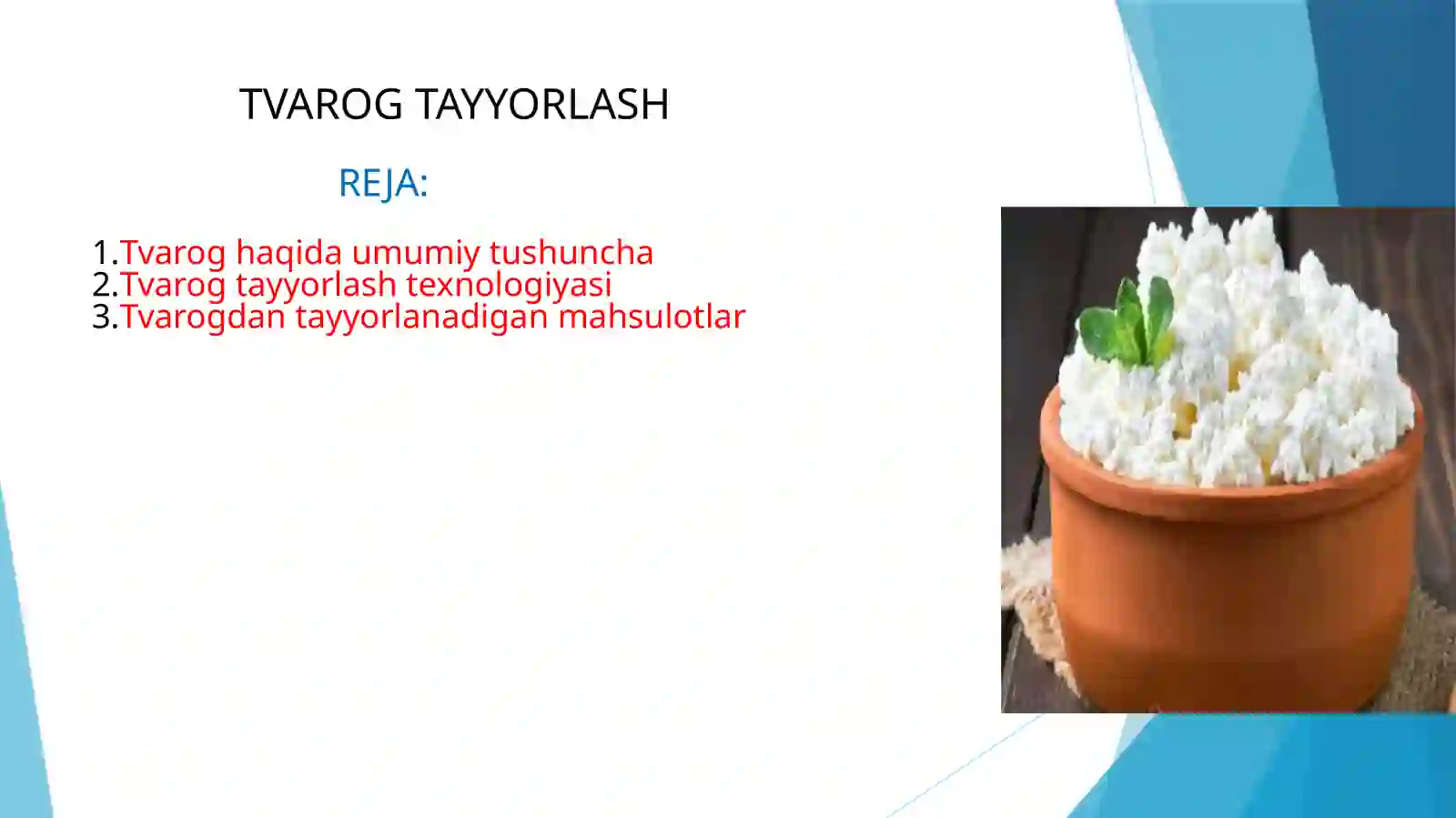 Kimyo Texnologiya 99-24- QXMT yo`nalishi Hamzayeva Ruhshonaning Sut va go`sht mahsulotlarini saqlash va qayta ishlash texnologiyasi fanidan TAQDIMOTI 2
