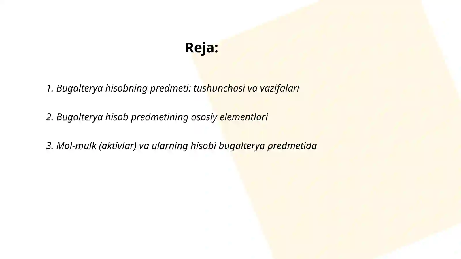 Bugalterya hisobning predmeti 2