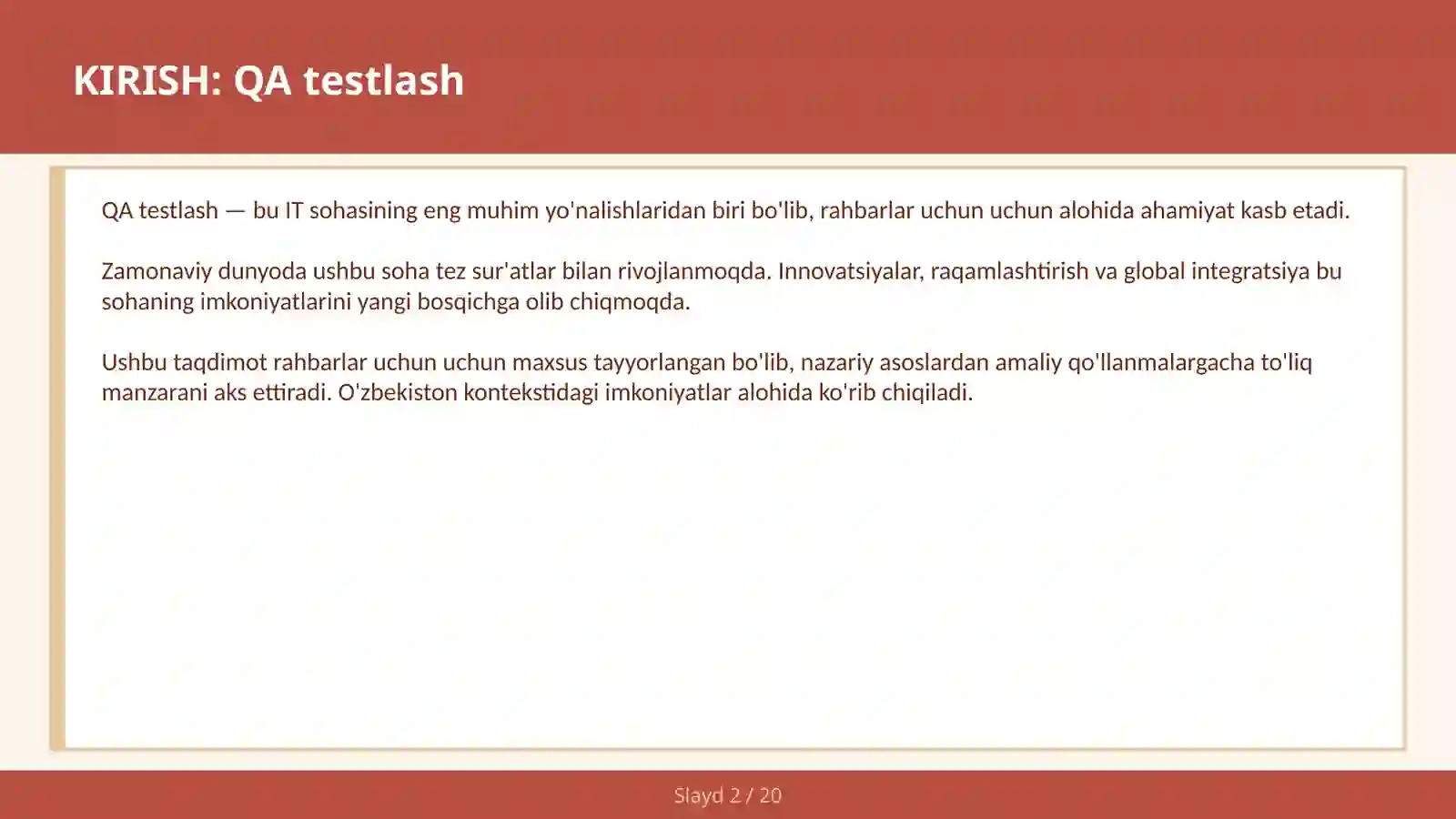 QA Testlash 2