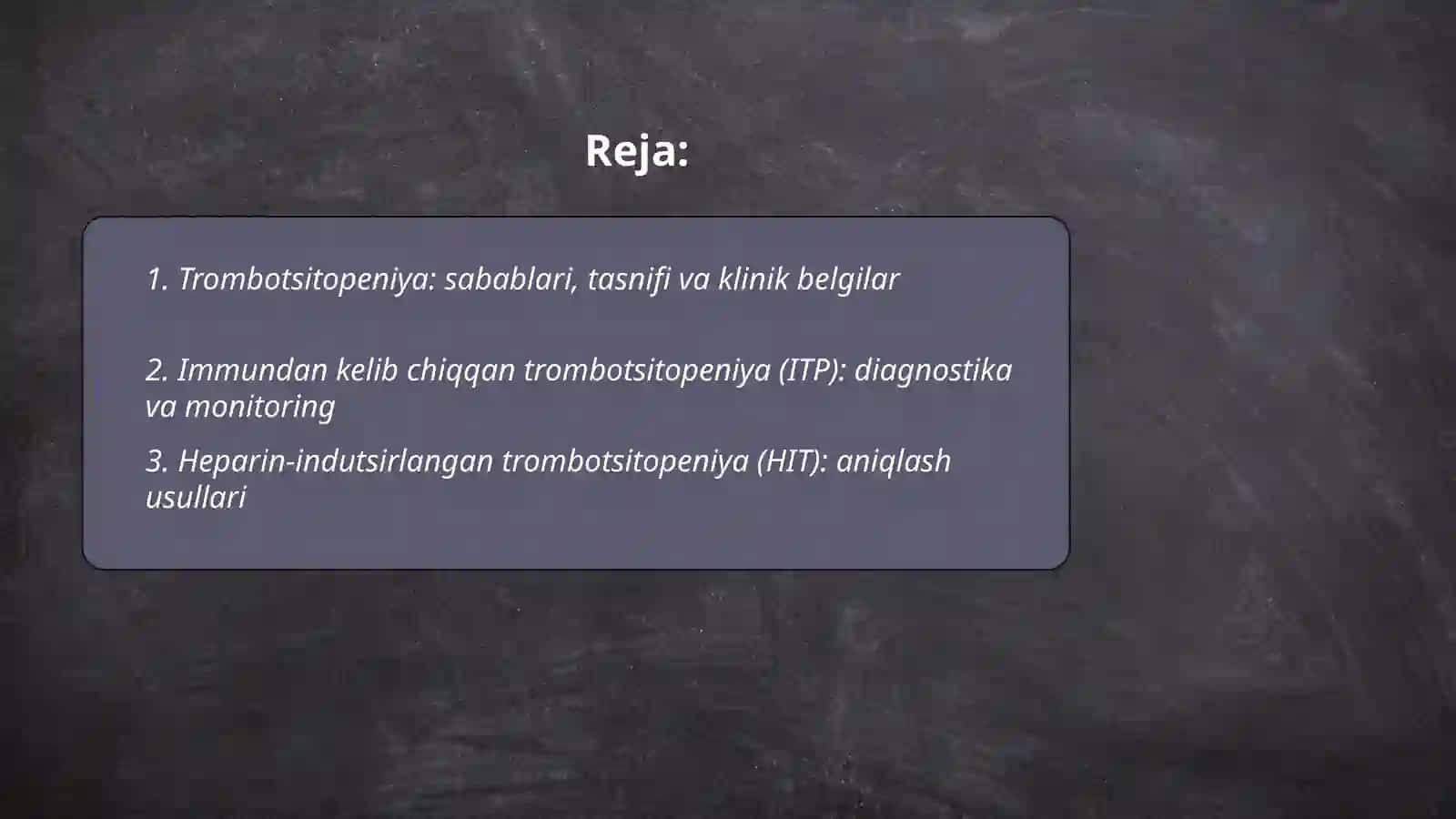 Trombotsitlar patologiyasi va ularni tekshirish usullari 2