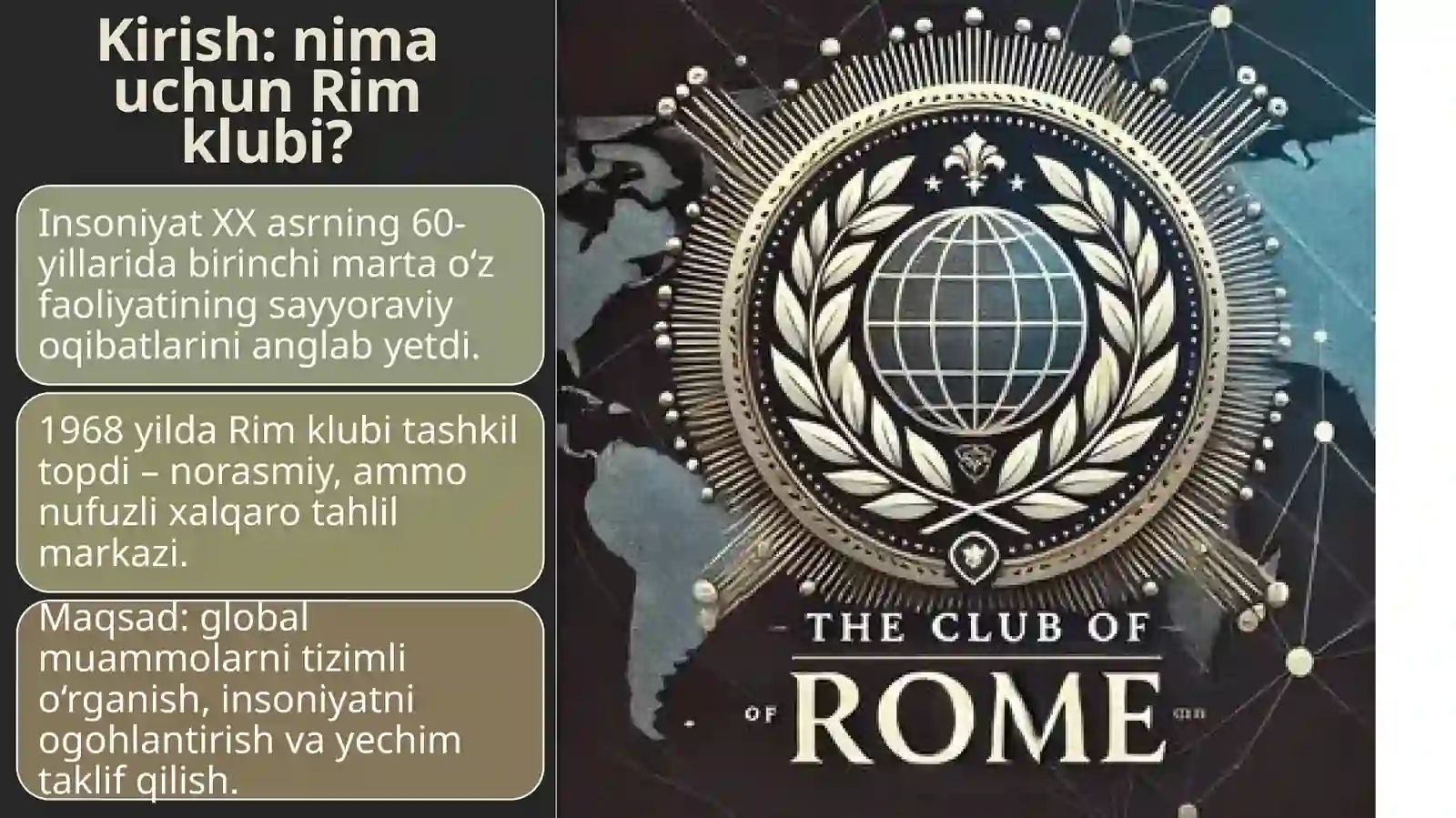 RIM KLUBI: GLOBAL MUAMMOLAR VA YECHIMLAR 2