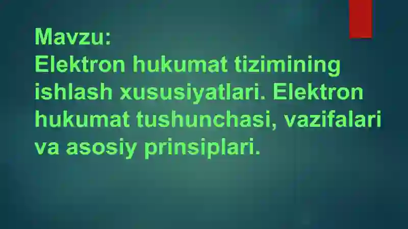 Elektron hukumat tizimi 2