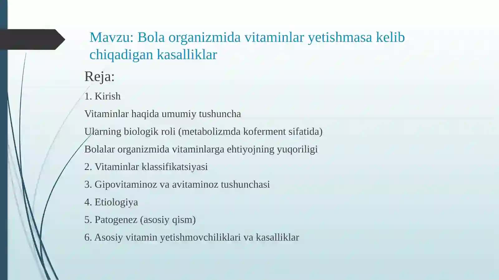 TOSHKENT DAVLAT TIBBIYOT UNIVERSITETI NORMAL VA PATOLOGIK FIZIOLOGIYA KAFEDRASI 2