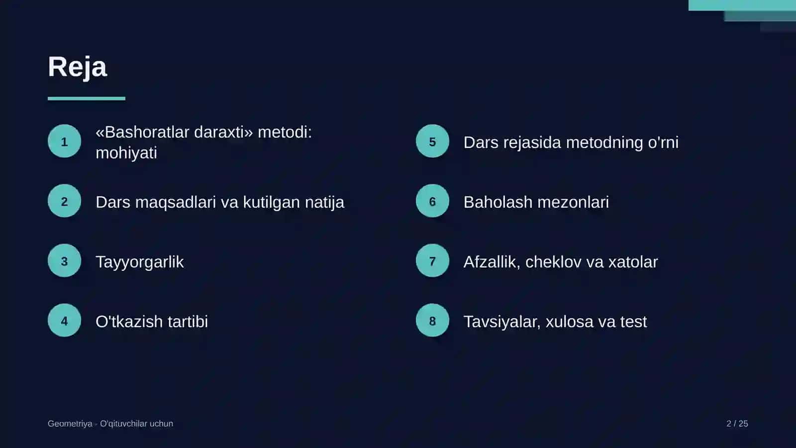 geometriya darslarida bashoratlar daraxti metodidan foydalanish 3653 2