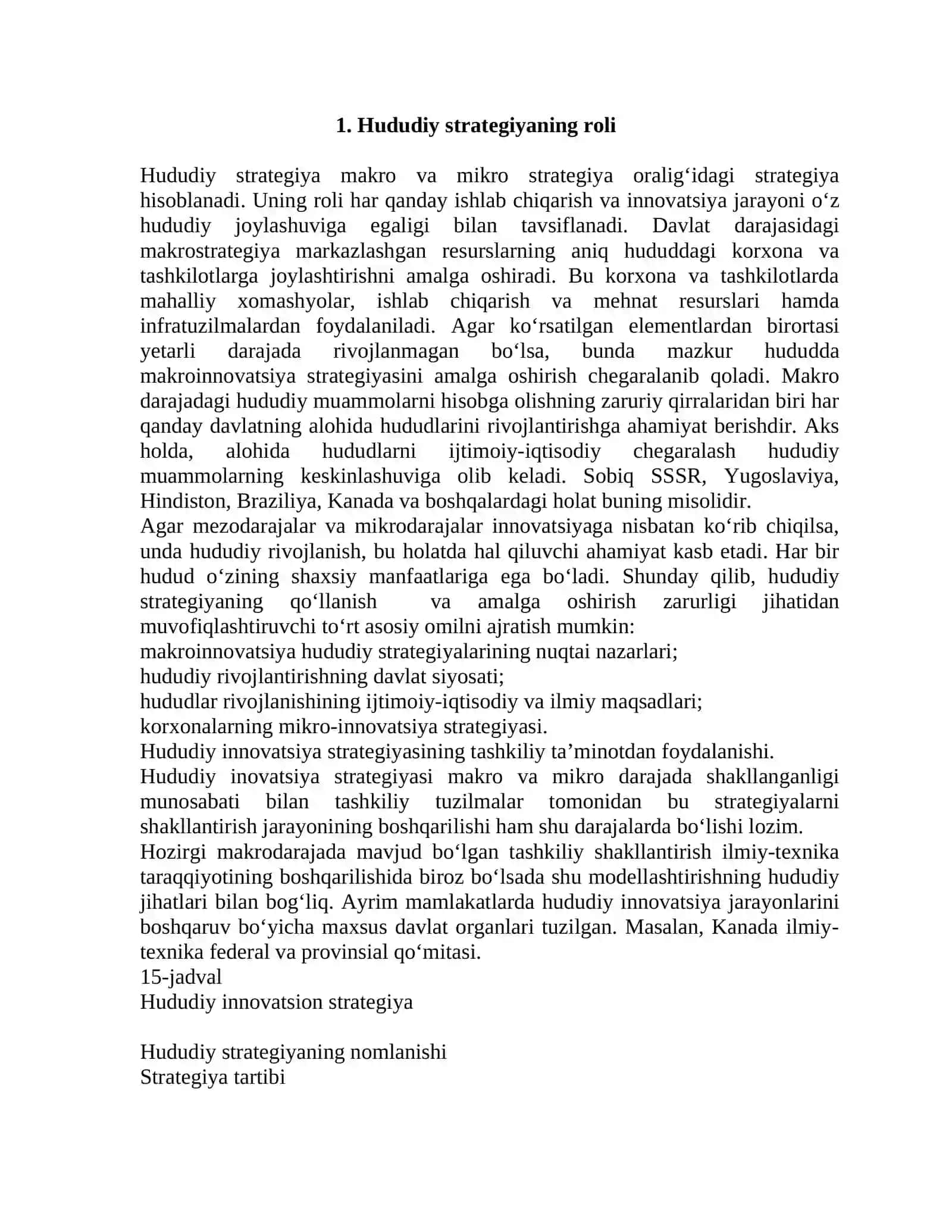 Hududiy strategik rejalashtirish va iqtisodiy muammolari 2