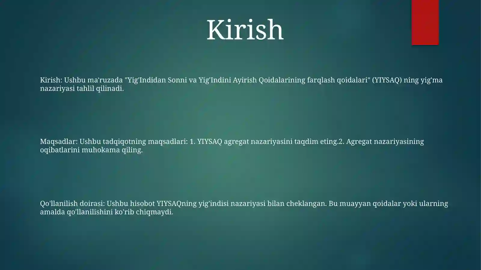 Yig'Indidan Sonni Va Sondan Yig'Indini Ayirish QoidalariningTo'PlamlarNazariyasi 2
