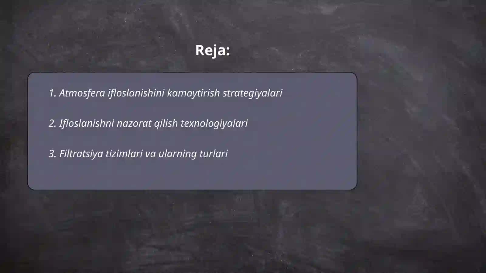 Atmosferani sanoat korxonalarning gaz Chang chiqindilaridan muhofaza qilish 2