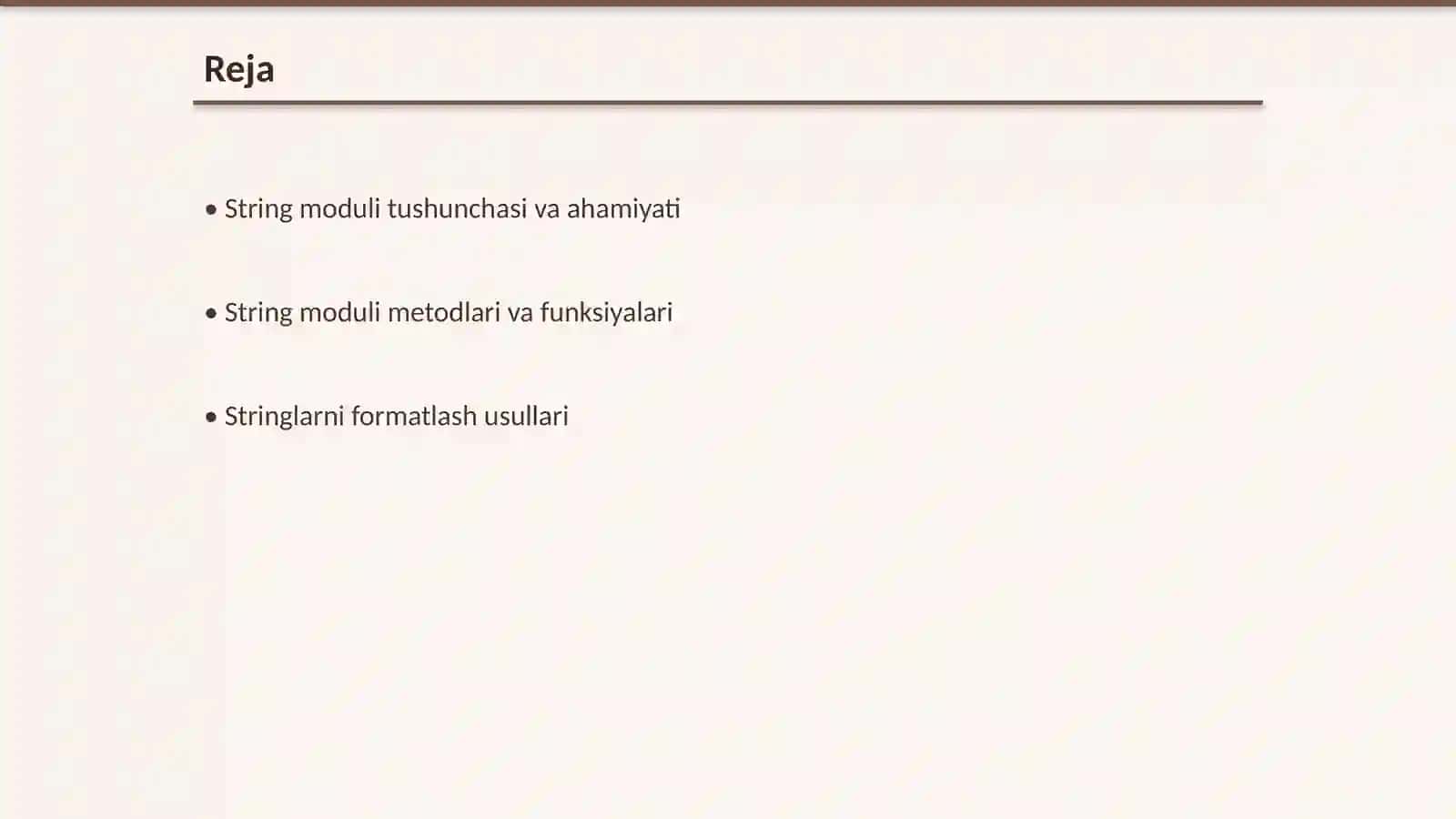Pythonda String moduli bilan ishlash 2