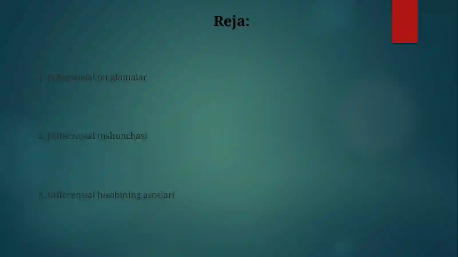 Differensial tenglamalar 2