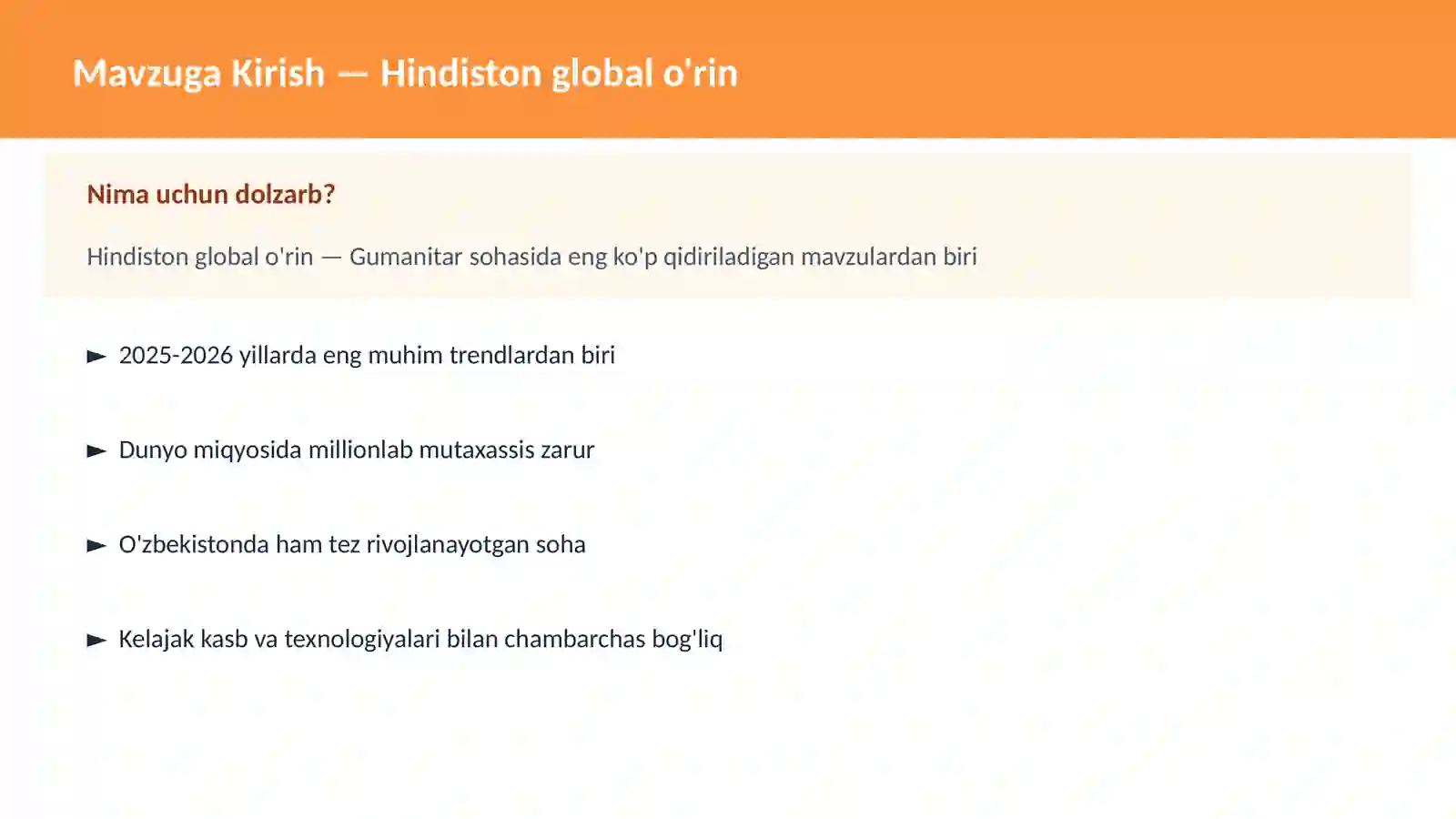 Hindiston global o'rin 2
