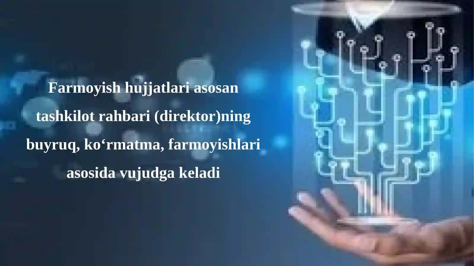 FARMOYISH HUJJATLARI:  KO‘RSATMA, FARMOYISH 2