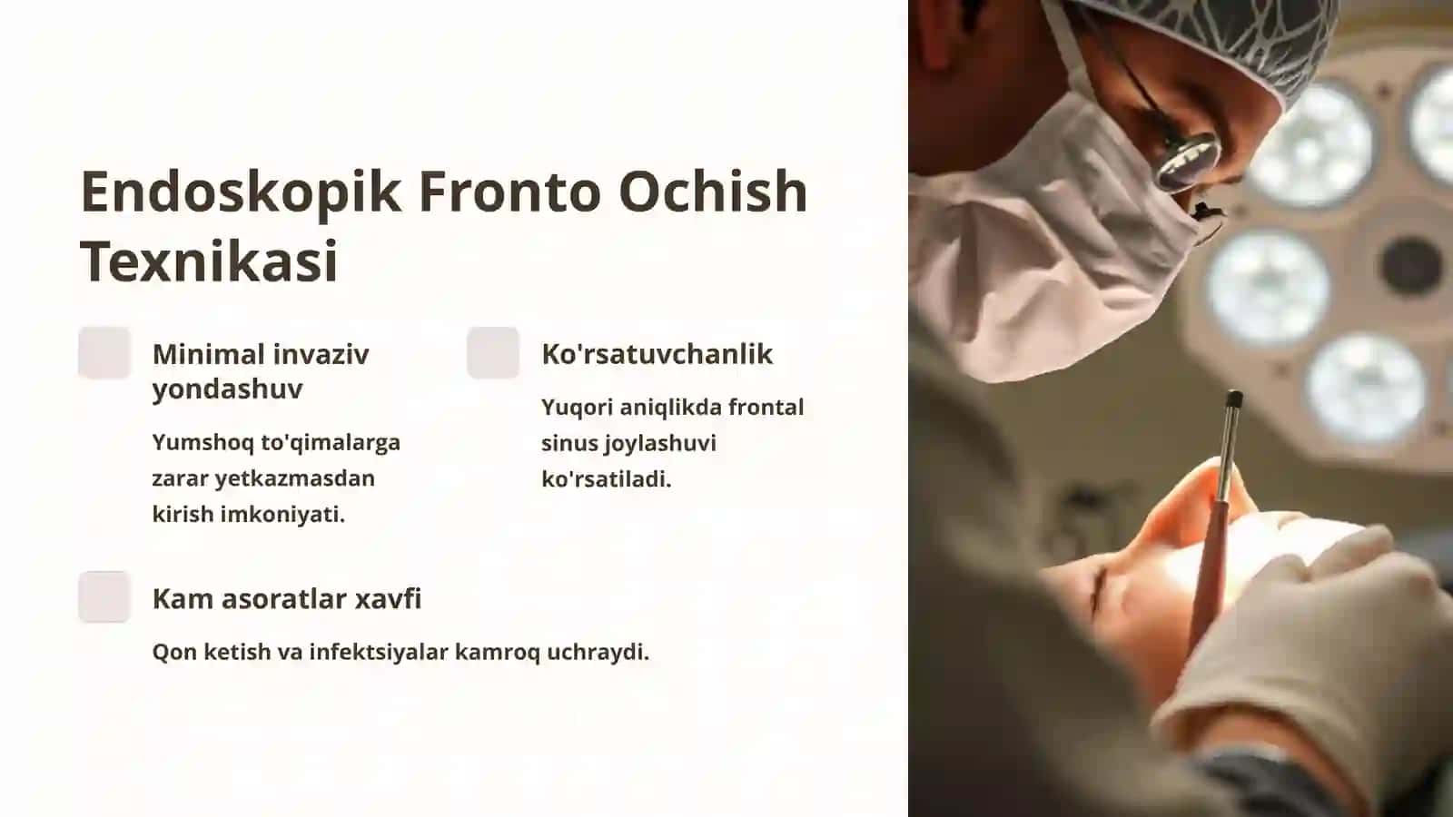 Endoskopik Fronto va Gaymorotomiya Usullari 2