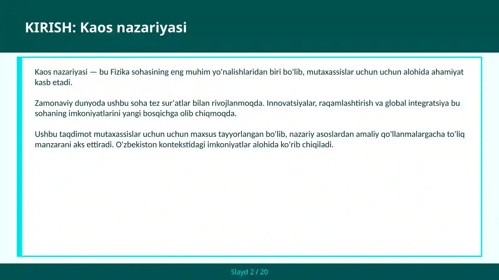 KAOS NAZARIYASI 2
