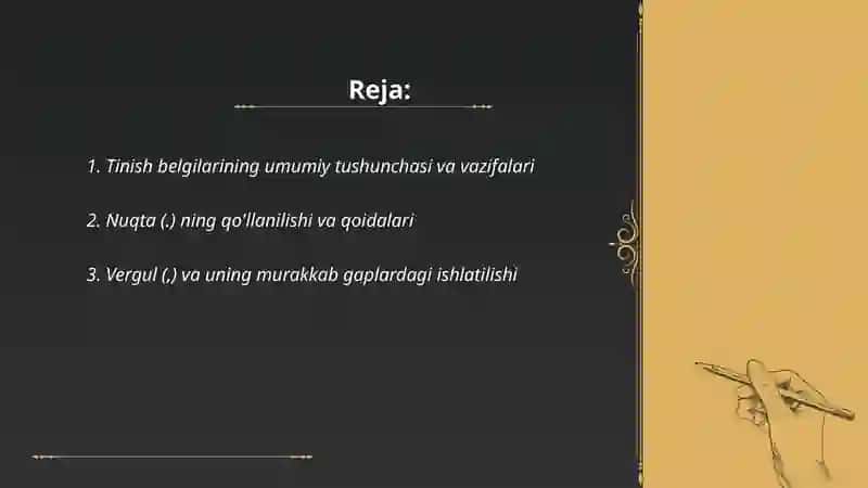 O'zbek tilida tinish belgilari o'rganilishi va qo'llanilishi 2