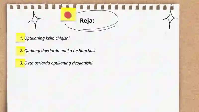 Optika fanining rivojlanish tarixi. Yorugʻlik toʻlqinlari umumiy maʼlumotlari 2