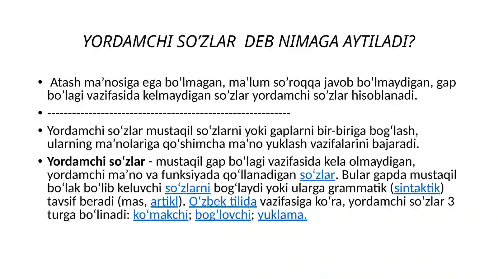 YORDAMCHI SO’ZLAR 2