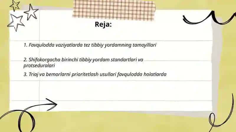 Favqulotda vaziyatlar sharoitida tez tibbiy yordam ko'rsatish turlari 2