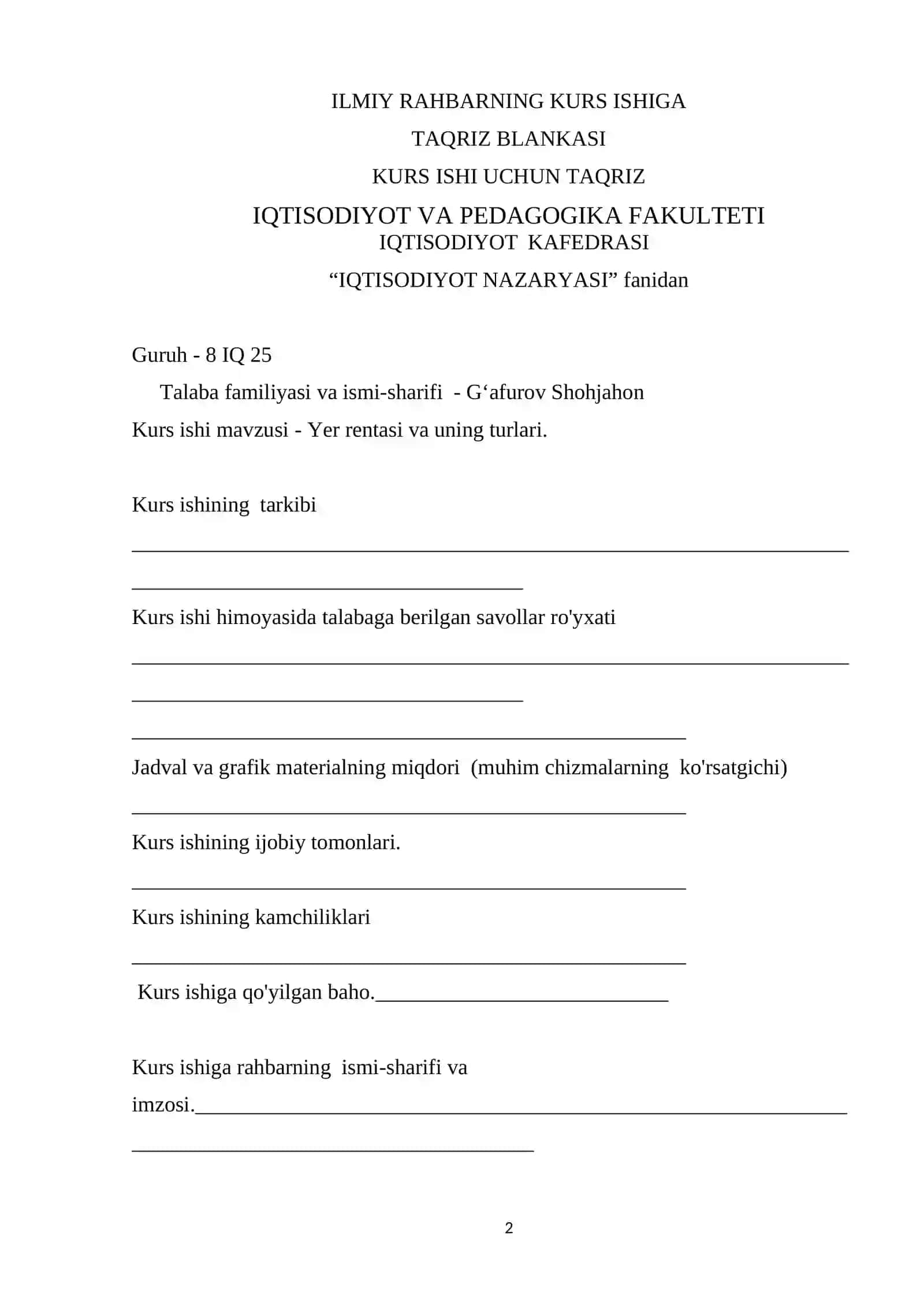 Yer rentasi va uning turlari 2